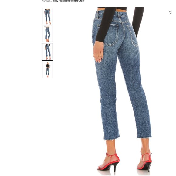 Agolde Riley High Rise Straight Crop Size 28 - Picture 4 of 4